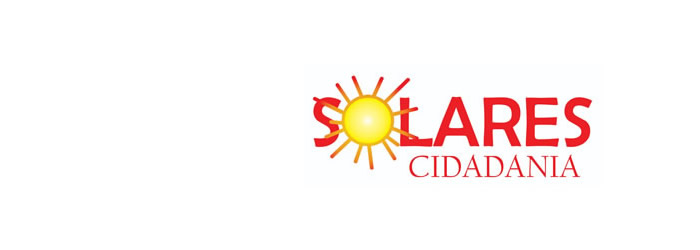 Audiodescrição: O sol em amarelo representa a letra “O” da palavra Solares em
vermelho. Abaixo, lê-se cidadania. Fim da descrição.